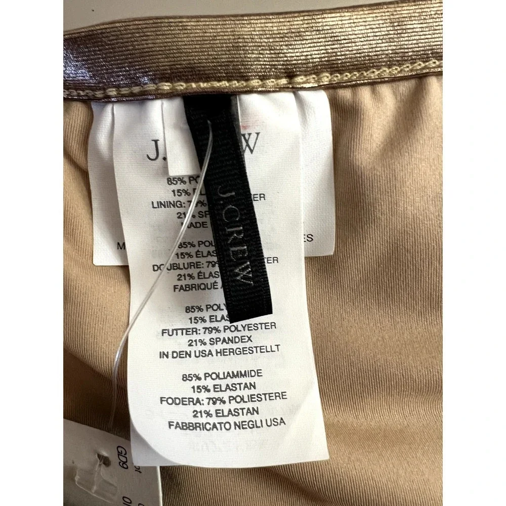 J Crew size 6 metallic gold glamorous strapless  front zip bodysuit brand new - Picture 4 of 6